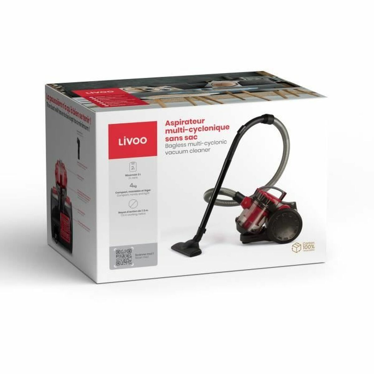 Aspirateur Livoo DOH105R Noir Rouge 700 W - 5