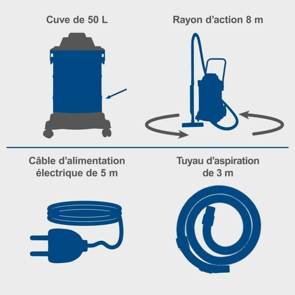 Aspirateur à sec et humide Scheppach 1400 W 2000 W 20 kPa 50 L - 2
