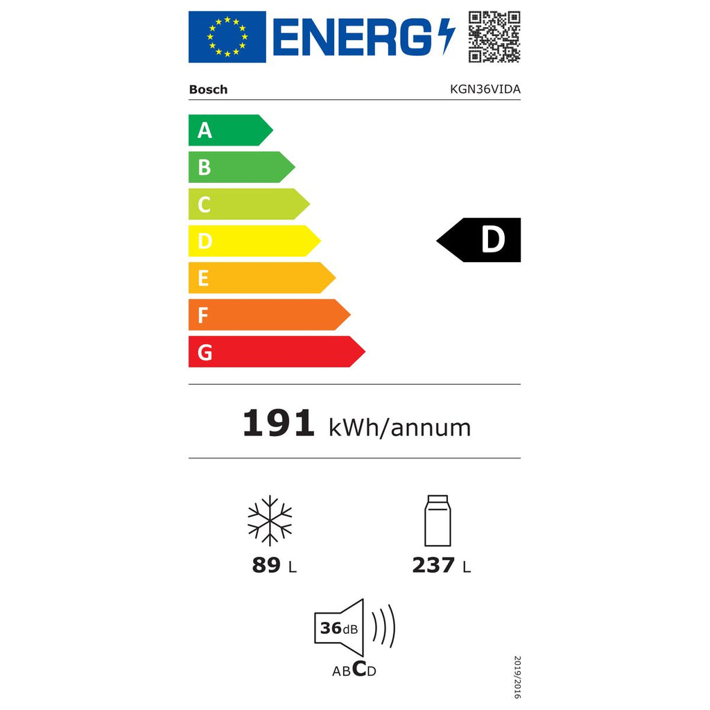Réfrigérateur Combiné BOSCH KGN36VIDA Argenté Acier (Reconditionné C) - 6