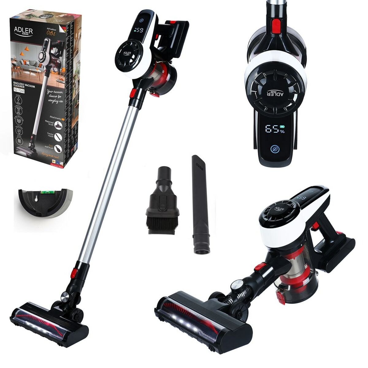 Aspirateur sans fil Adler AD 7048 Blanc Noir Argenté - 7
