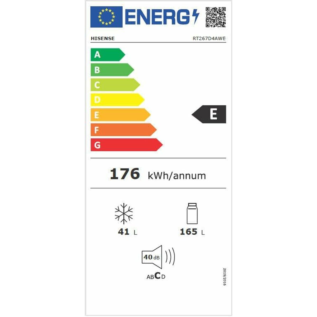 Réfrigérateur Hisense RT267D4AWE  143 Blanc 206 L - 9