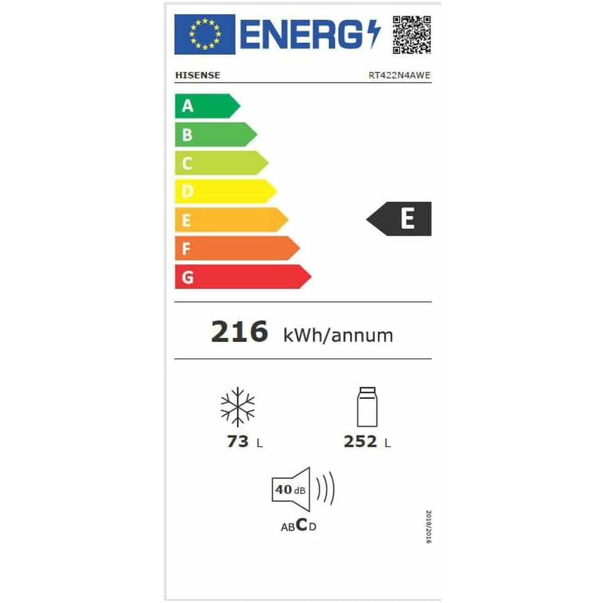 Réfrigérateur Combiné Hisense RT422N4AWE  170 Blanc 252 L (Reconditionné A) - 6