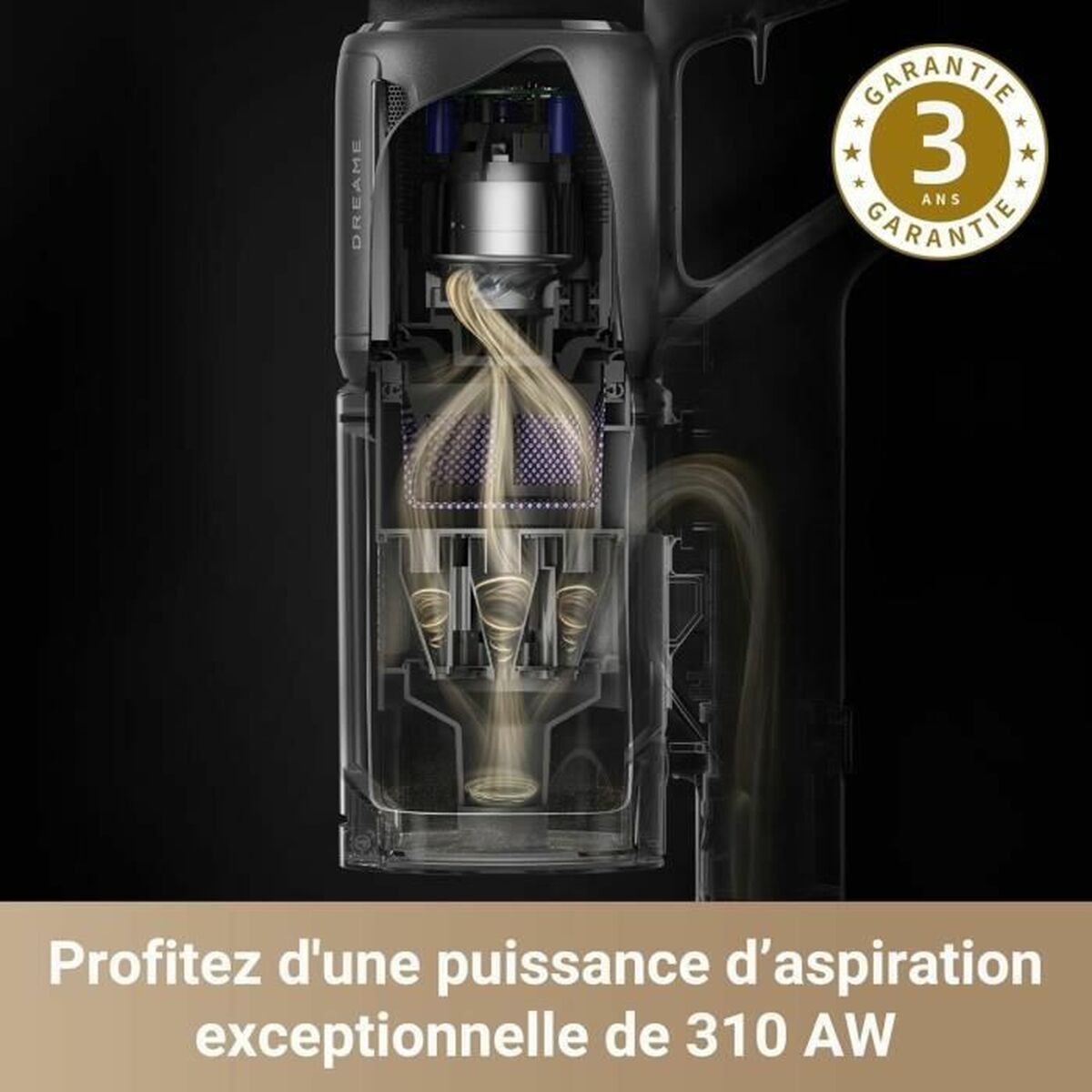 Aspirateur balai sans fil Dreame Z30 850 W batterie 0,6 L filtre HEPA noir - 4