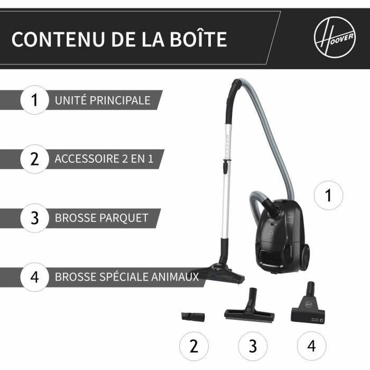 Aspirateur Hoover HE120PET 011 Noir Gris 700 W - 2