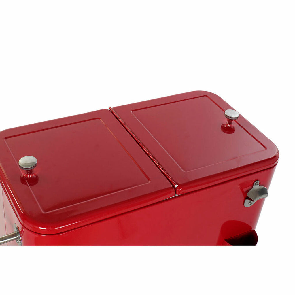 Frigo DKD Home Decor Rouge Avec des roues 74 x 43 x 80 cm Acier polypropylène 56 L (74 x 43 x 80 cm) - 3