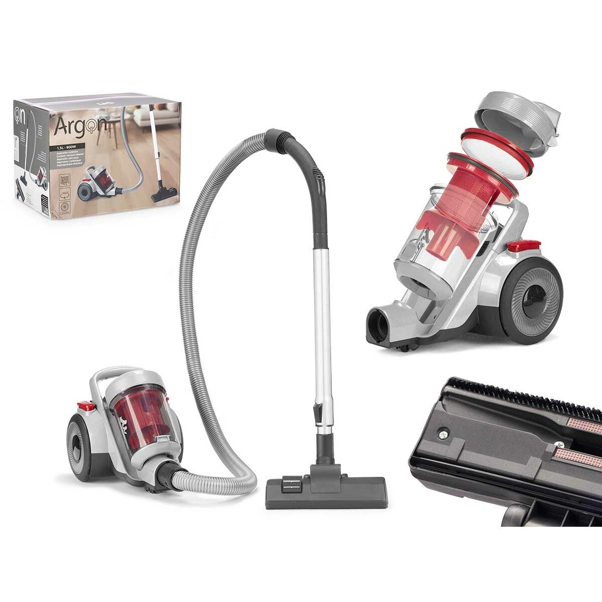 Aspirateur Argon Rouge Gris 900 W - 2