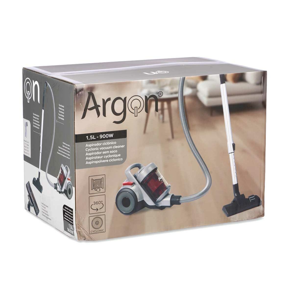 Aspirateur Argon Rouge Gris 900 W - 3
