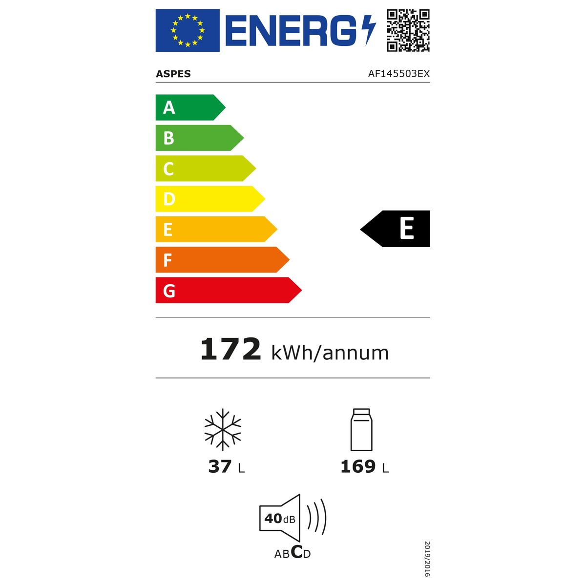 Réfrigérateur Combiné Aspes AF145503EX 143 206 L Acier - 6