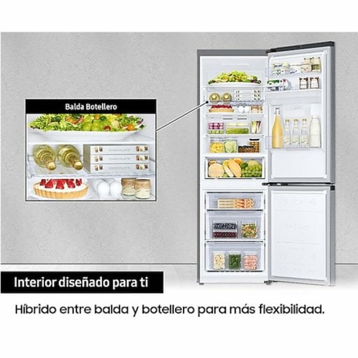 Réfrigérateur Combiné Samsung RB34C602DSA 186 Argenté 344 L - 3