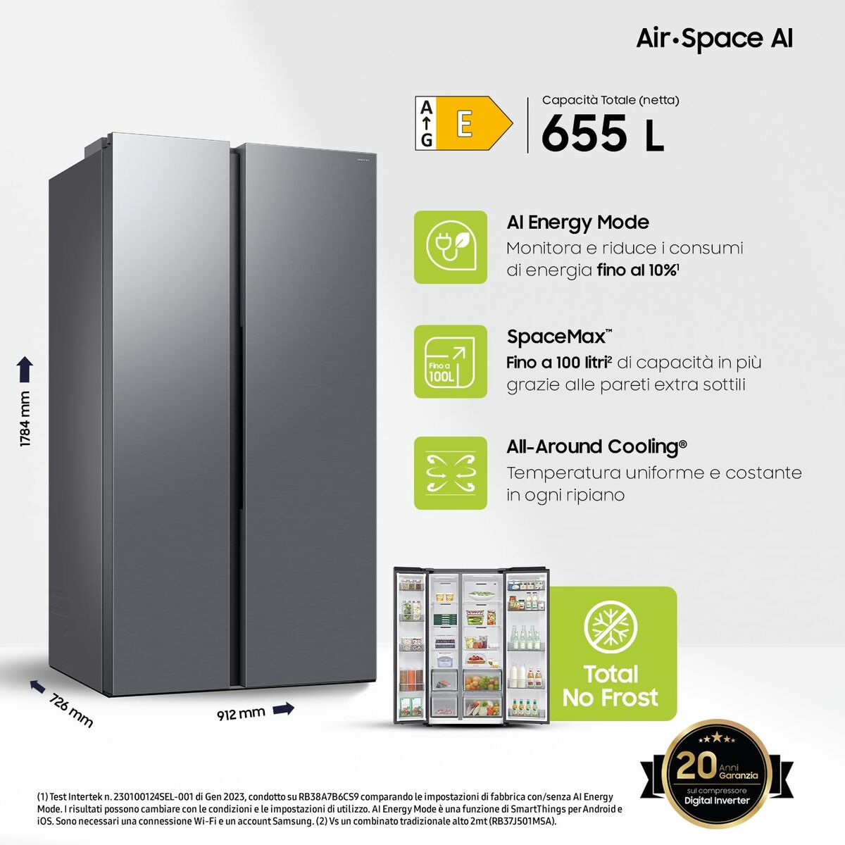 Réfrigérateur Combiné Samsung RS70F65QETEF Acier - 8