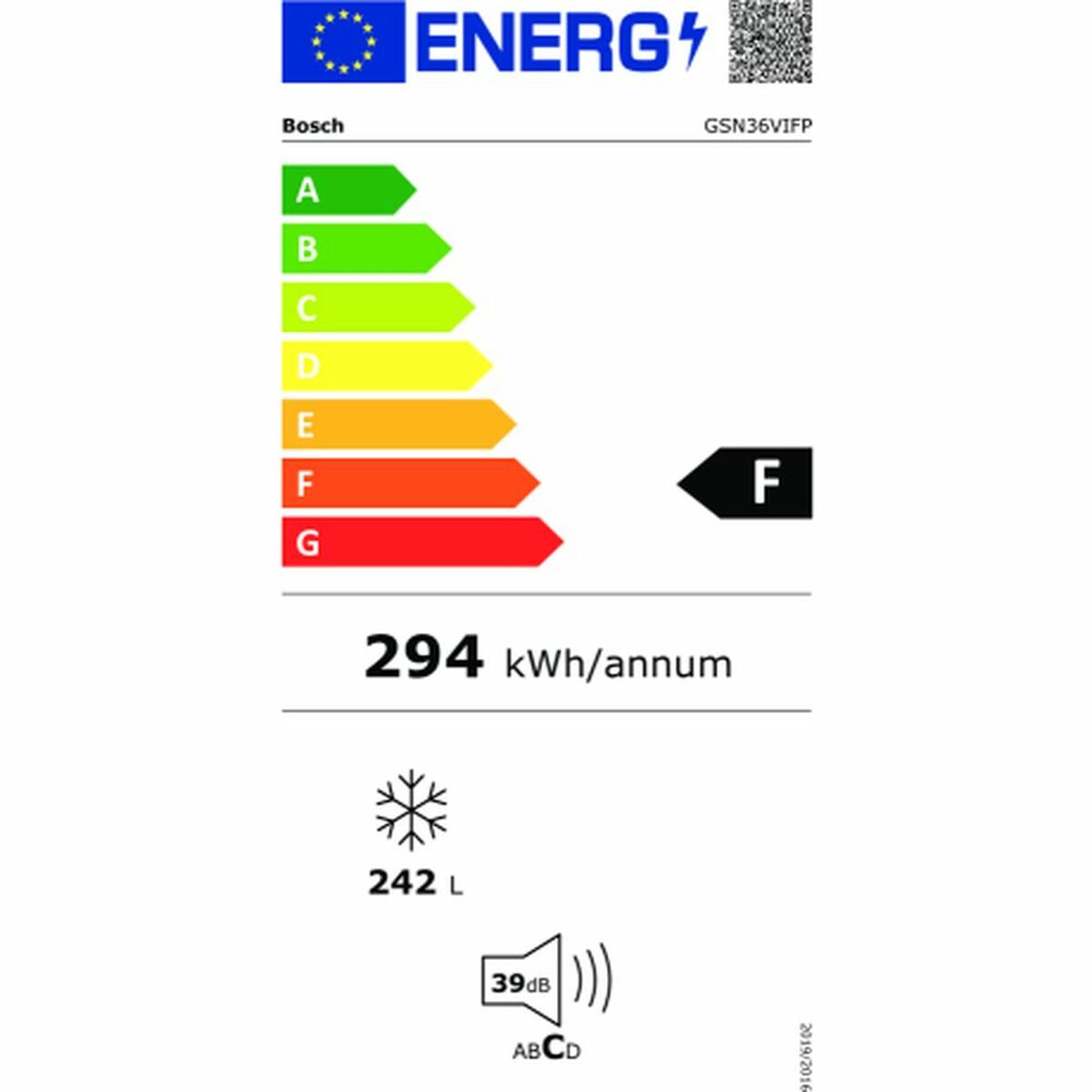 Congélateur BOSCH GSN36VIFP  Acier inoxydable (185 x 60 cm) - 3