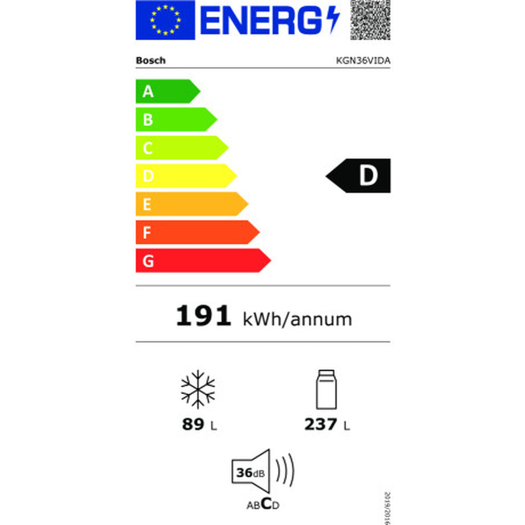 Réfrigérateur Combiné BOSCH KGN36VIDA   186 Acier 357 L - 4