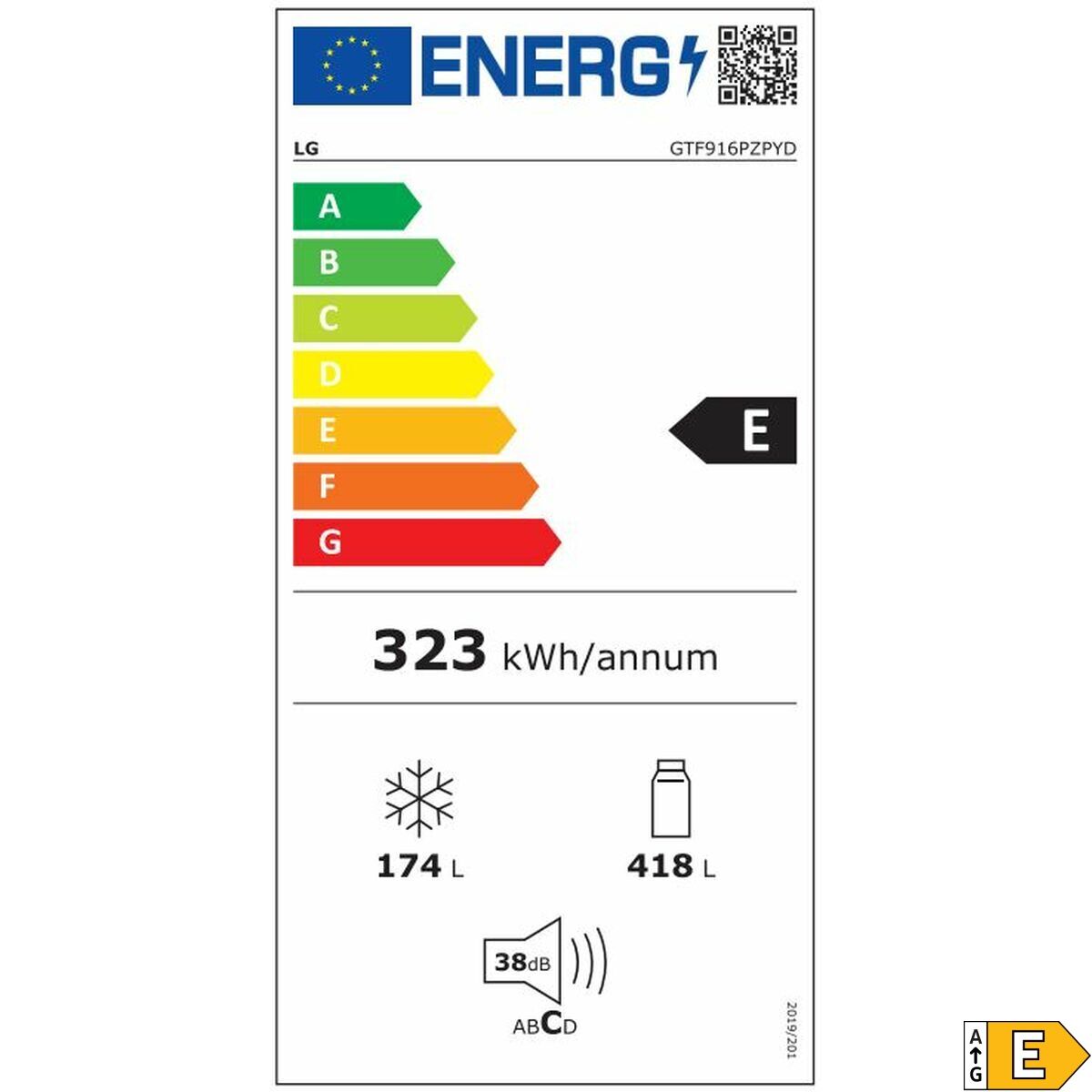 Réfrigérateur Combiné LG GTF916PZPED.APZQEUR Acier 630 L - 2