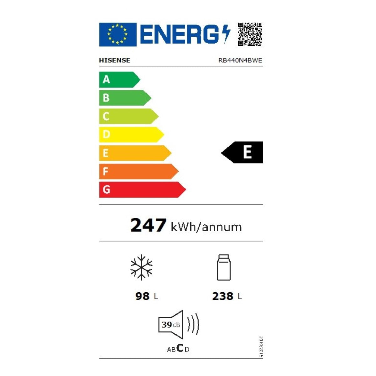 Réfrigérateur Combiné Hisense RB440N4BWE Blanc - 2